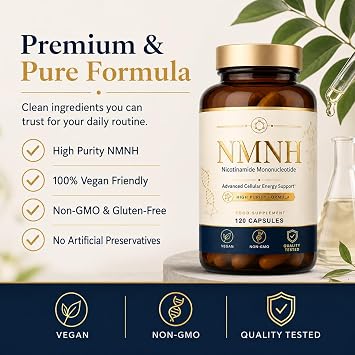 NMNH Supplements, High Potency NAD Supplements Precursor, 120 Capsules