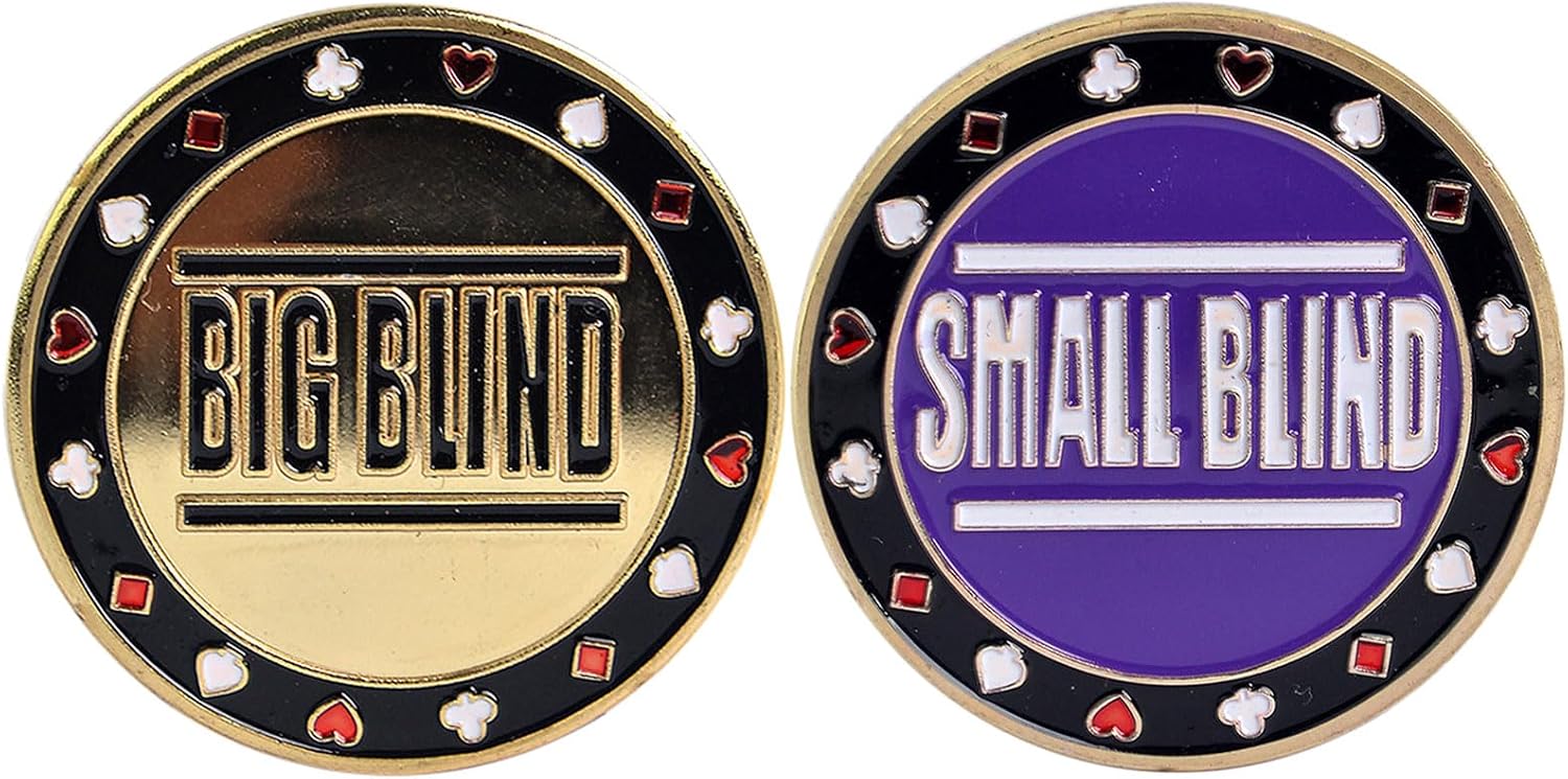 Pokers Dealer Button,Metal Pokers Chips Cards Guard Protector,for Tournaments,Craps,Card Games