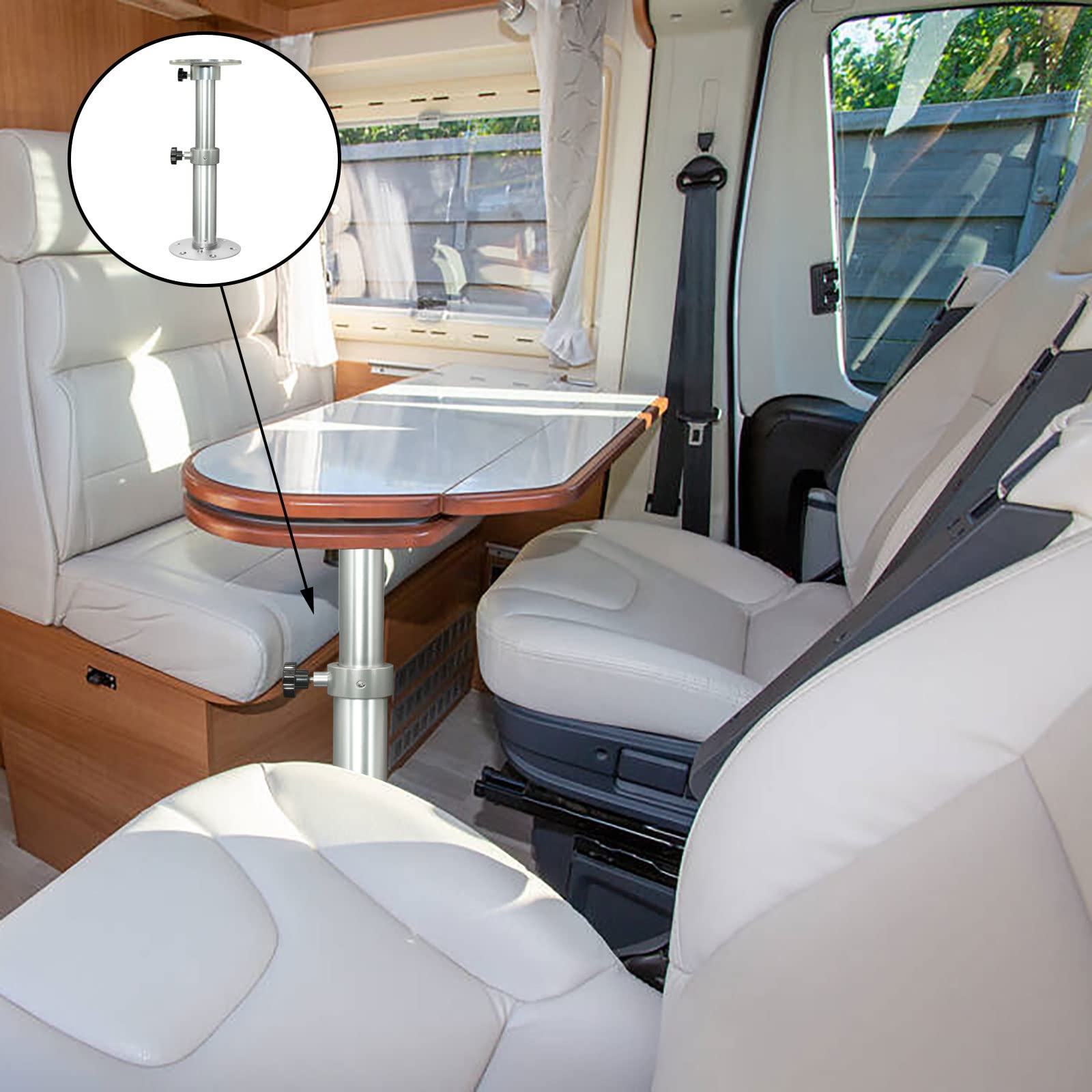 Gamba da tavolo regolabile, camper, altezza 450 – 690 mm, in lega di alluminio, con cerniera rimovibile, per yacht/monitor/supporto stabile