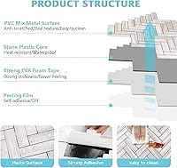 Vista 6 de STICKGOO 10 láminas para salpicaderos de azulejos para despegar y pegar, azulejos de salpicadero de PVC, azulejos de pared autoadhesivos en espiga
