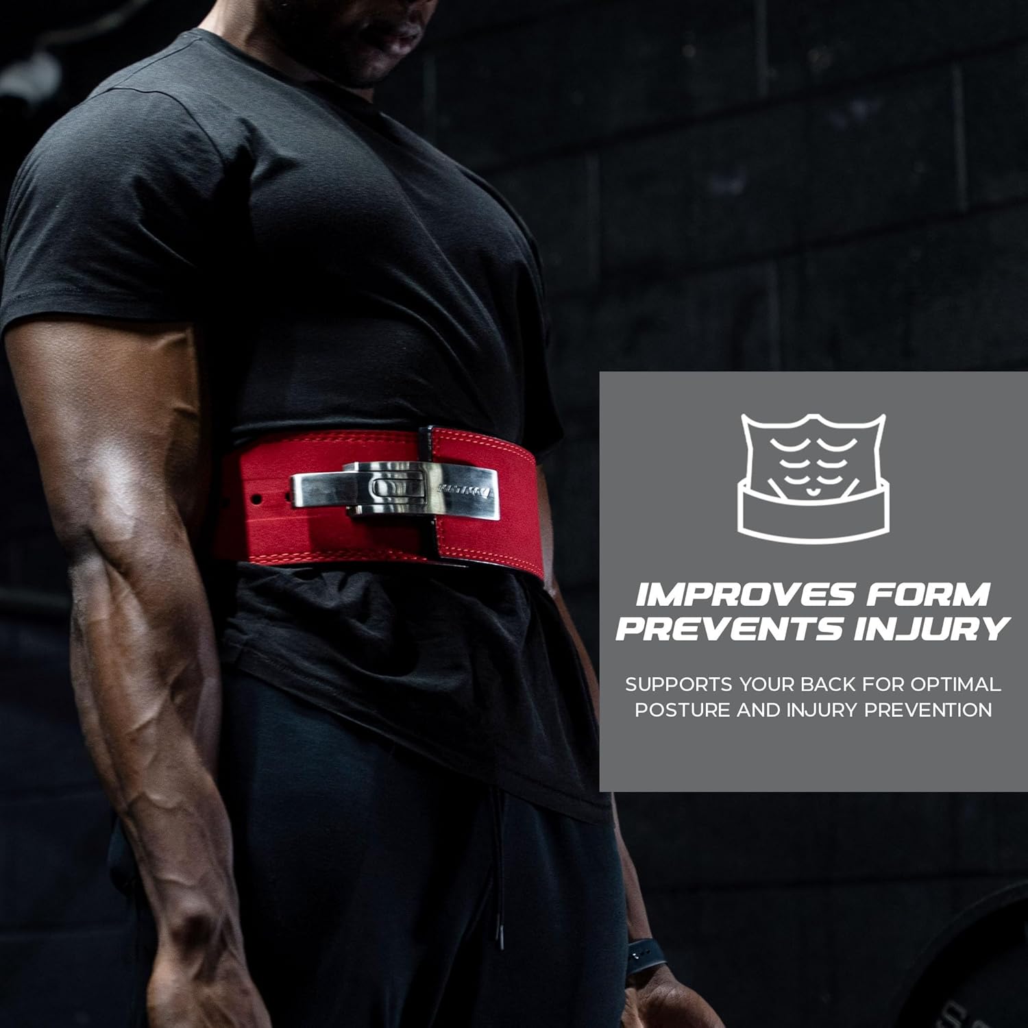 Katamu Premium 13mm Leather Weightlifting Belt - For Powerlifting, Weightlifting and Squat Lifting - Katamu Lever Belts - Image 2