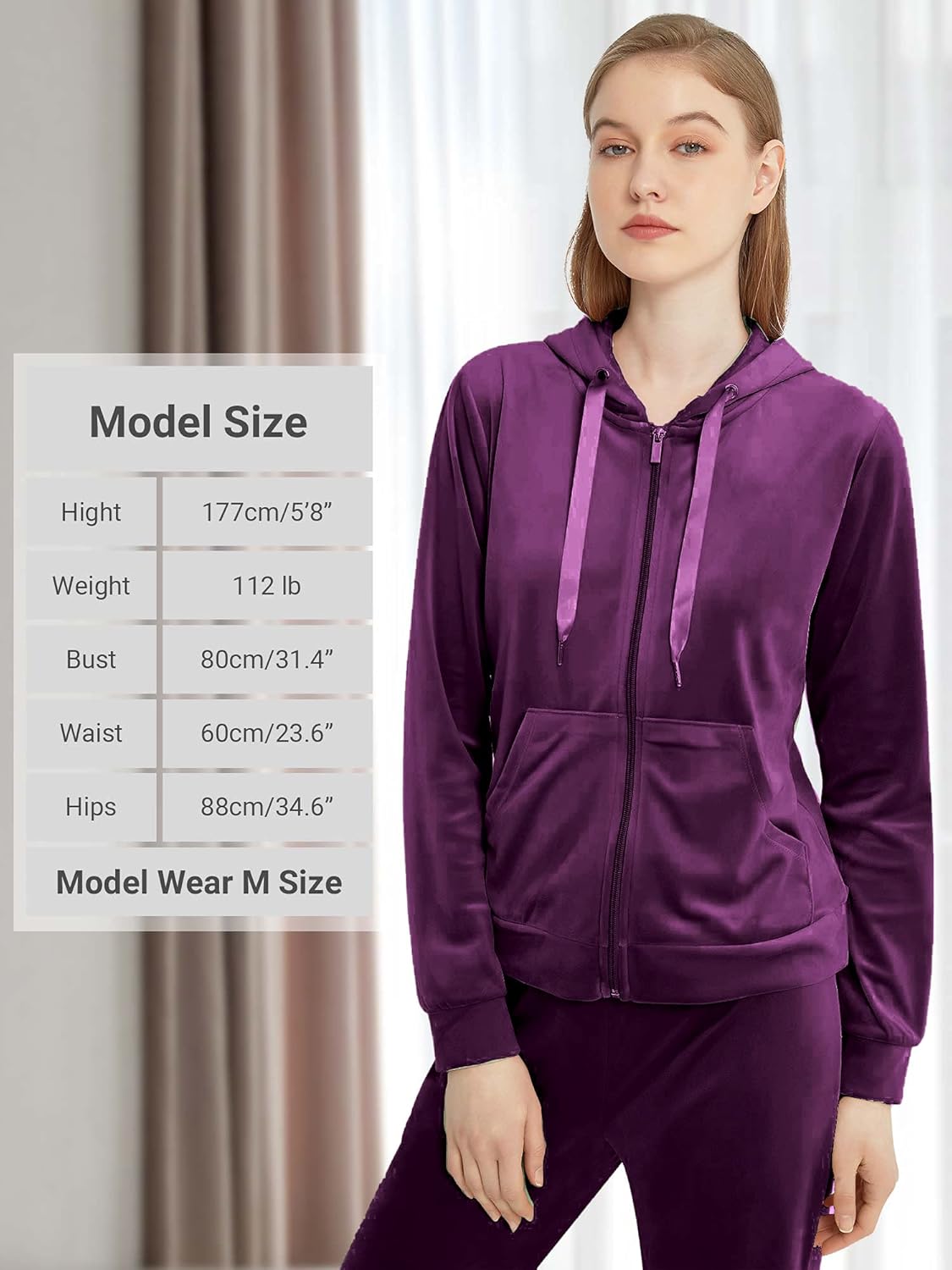 MessBebe Womens Velour Tracksuits Set Long Sleeve Sweatsuits 2 Piece Sports Outfit Zip Hoodie Sweatpants Joggers Set - Image 6