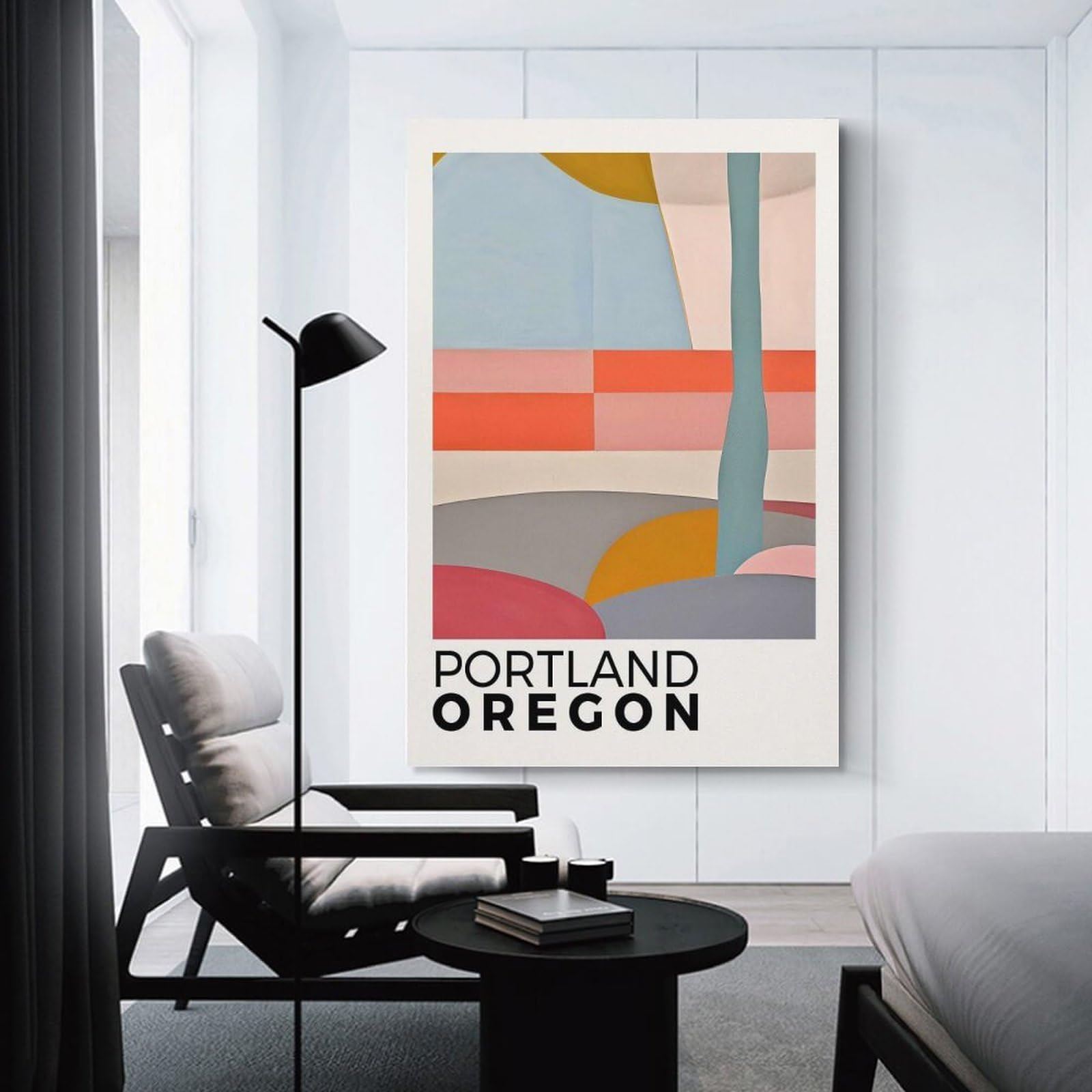 Junmoney Portland Oregon Canvas Wall Picture 24x36inch(60x90cm), for Study, Office Or Focused Interiors, Home Office Artwork with Decorative Appeal