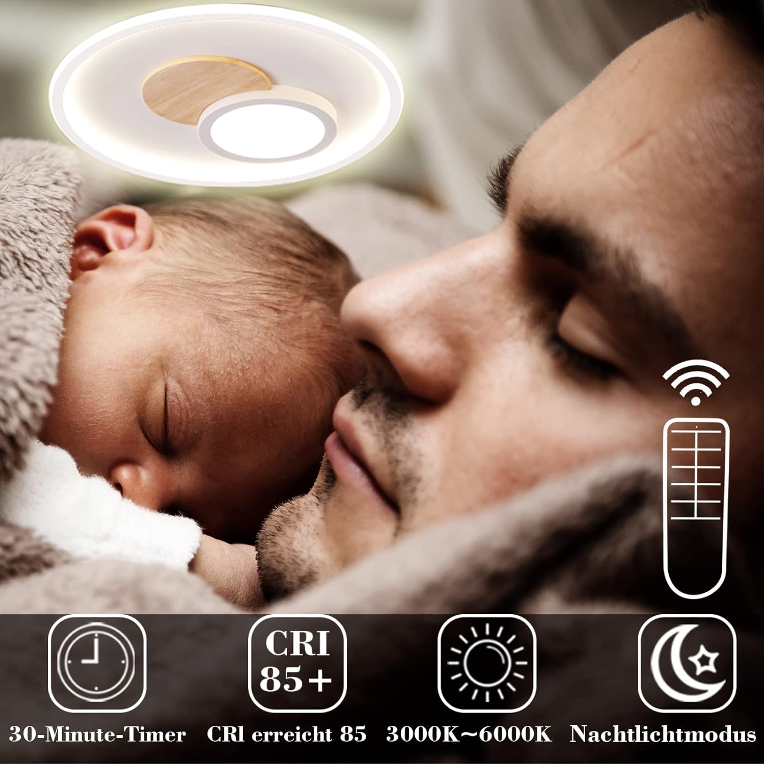 Lampă de tavan LED FitzMia cu funcție de lumină de veghe