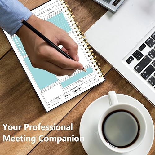 Miniatura 5 de Cuaderno de reuniones para el trabajo con artículos de acción, organizador de reuniones para agenda de oficina, libro de notas de reuniones en