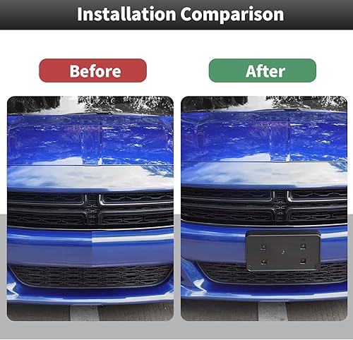 Miniatura 5 de CheroCar Soporte de montaje de placa frontal para cargador, accesorios externos para Dodge Charger 2015-2023, negro..