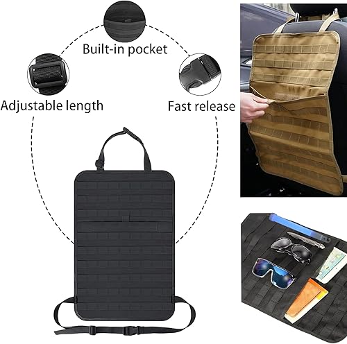 Miniatura 7 de Paquete de 6 organizadores tácticos de respaldo de asiento organizador de camión con bolsas desmontables universal para automóvil, camión, Ford,