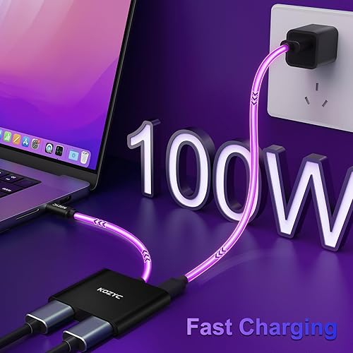 Miniatura 24 de Adaptador USB C a HDMI dual 4K a 30Hz, adaptador multipuerto KOZYC USB C Hub con 2 HDMI, USB 3.0, 100 W PD, compatible con divisor USB C a HDMI