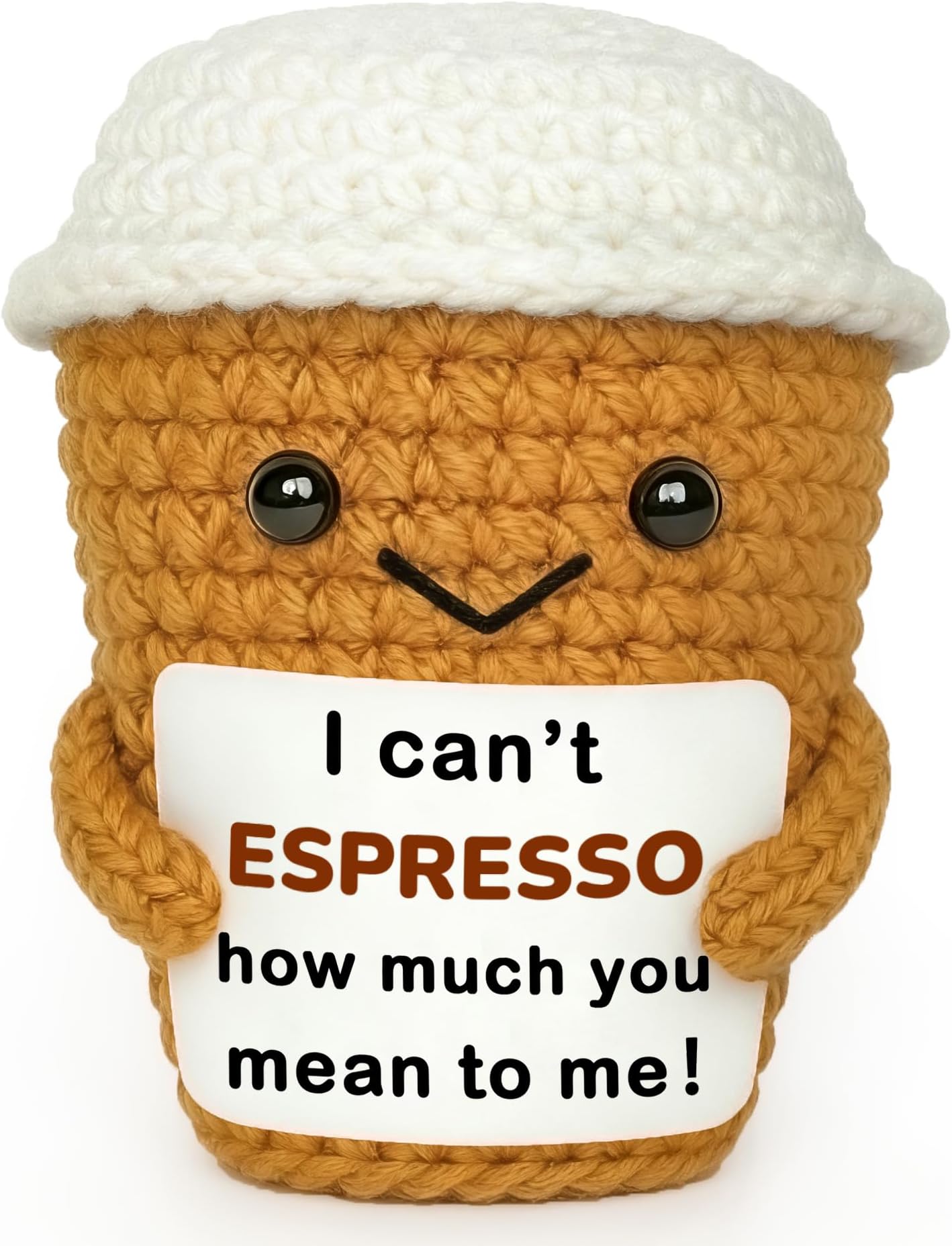 Coffee Lovers Gifts for Women Men, Positive Animals Crochet Espresso Coffee Cup Decor, Cute Funny Gift for Friends, Boyfriend, Girlfriend, Mom, Dad, Coworkers, Birthday Appreciation Present