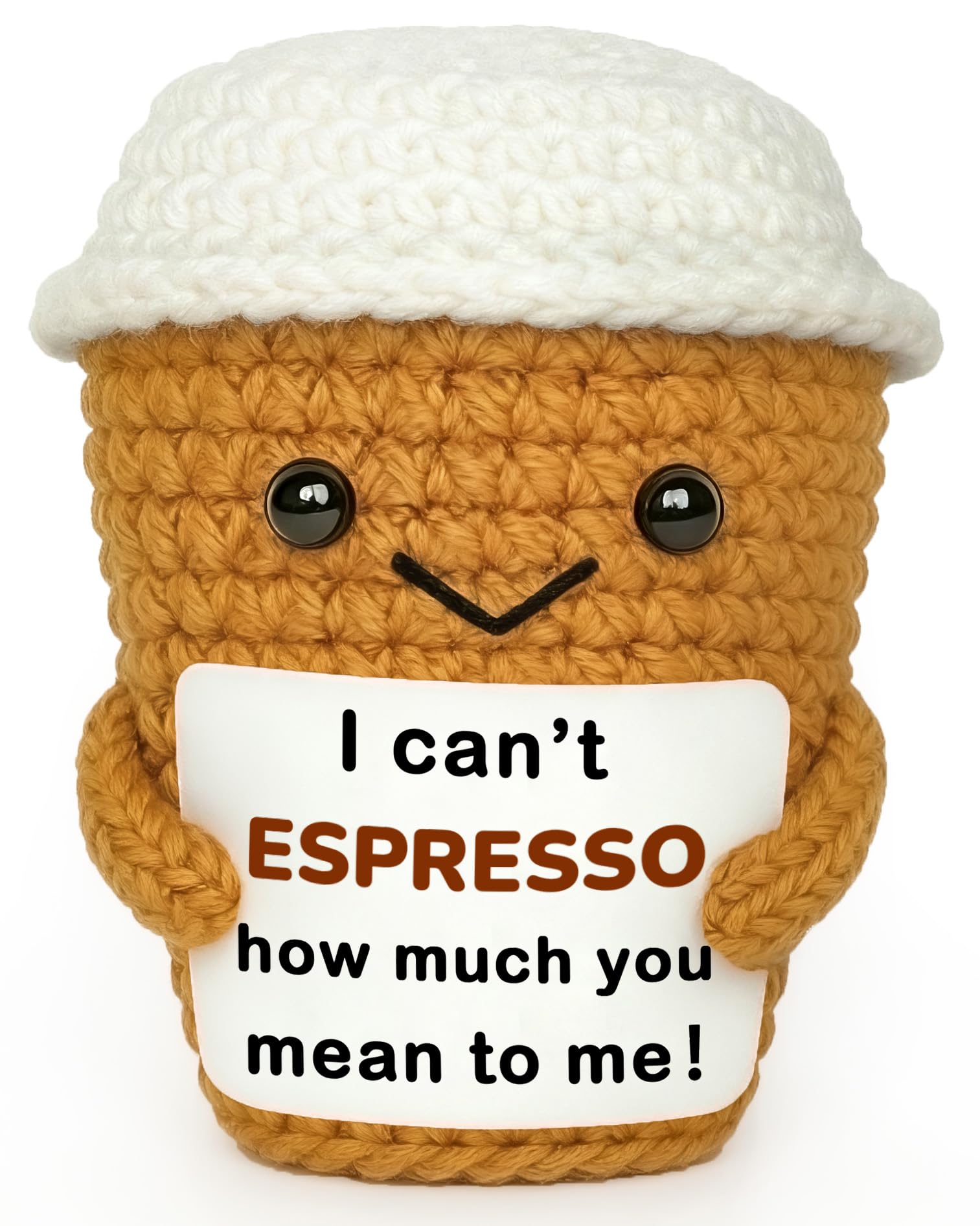 Coffee Lovers Gifts for Women Men, Positive Animals Crochet Espresso Coffee Cup Decor, Cute Funny Gift for Friends, Boyfriend, Girlfriend, Mom, Dad, Coworkers, Birthday Appreciation Present