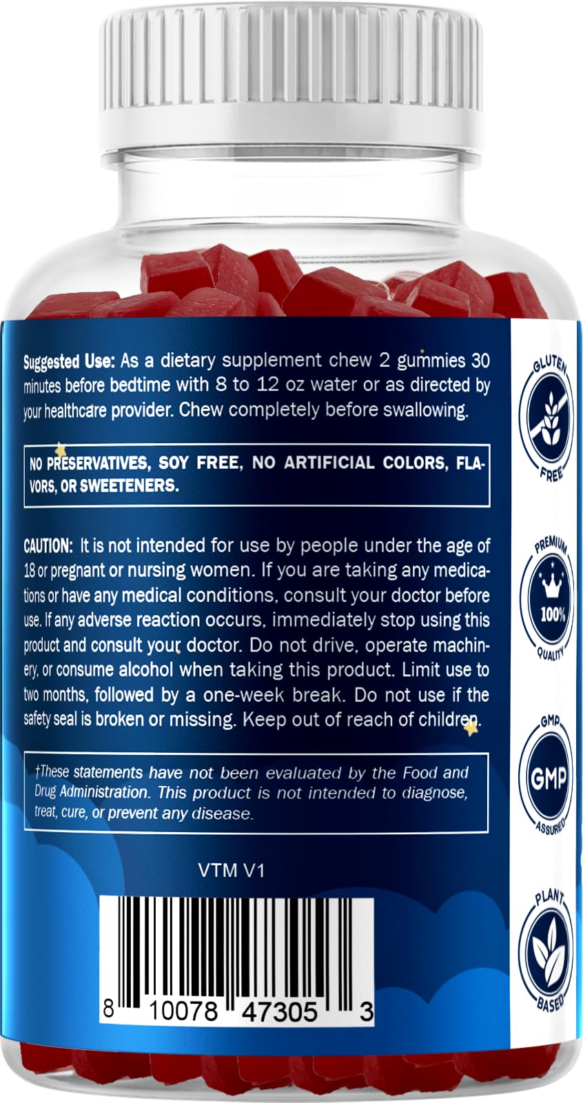 Vitamatic Sugar Free Melatonin 60 mg Per Serving - 60 Gummies, Gluten Free — Amazon image 9