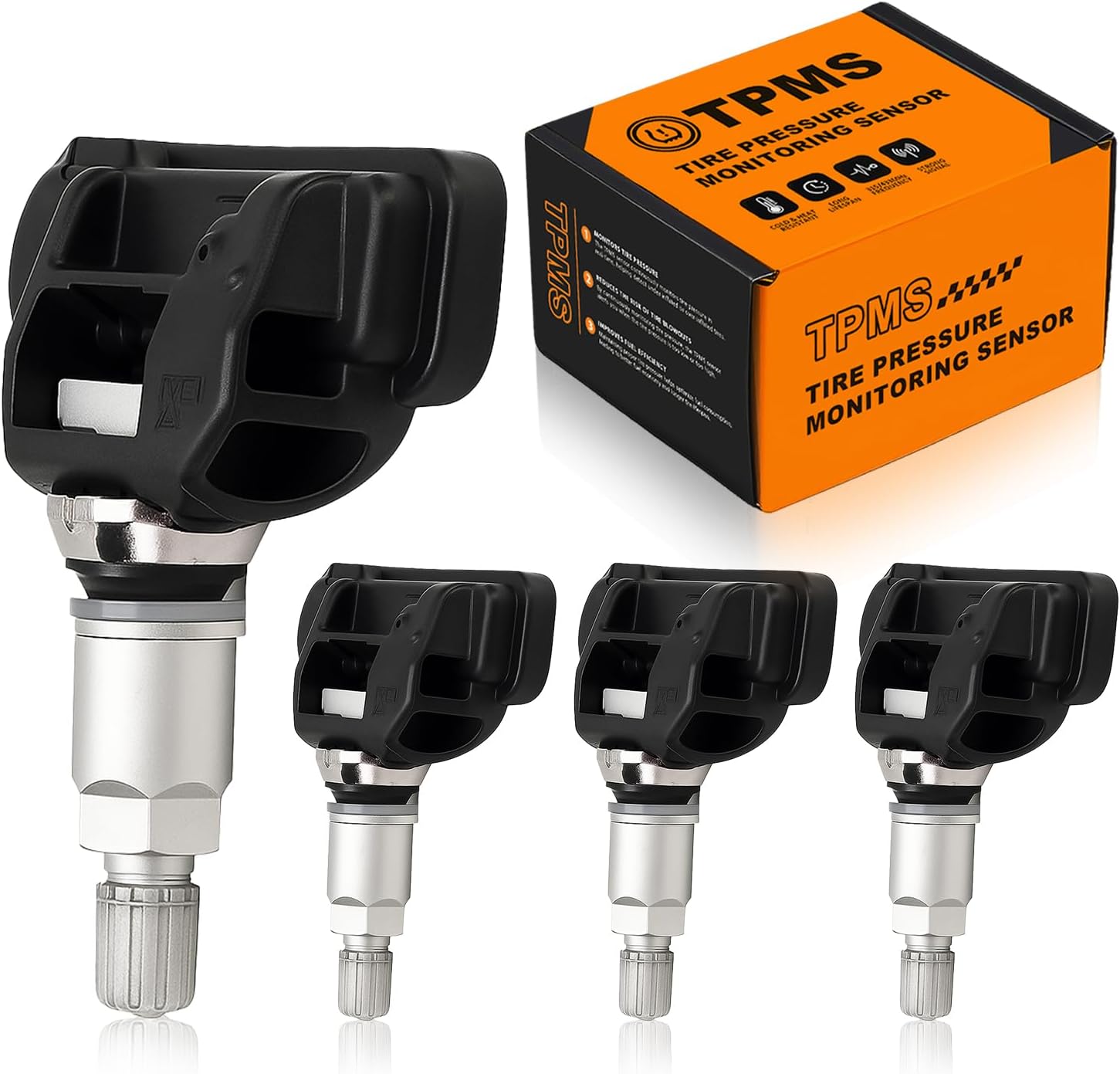 4pcs Tire Pressure Monitoring Sensors 433MHz TPMS System Compatible with Benz AMG GT/C/CL/CLA/CLK/CLS/E/EQC/G/GL/GLA/GLC/GLE/GLK/GLS/M/Metris/R/S/SL/SLC/SLK/SLS Class Sprinter Smart Fortwo