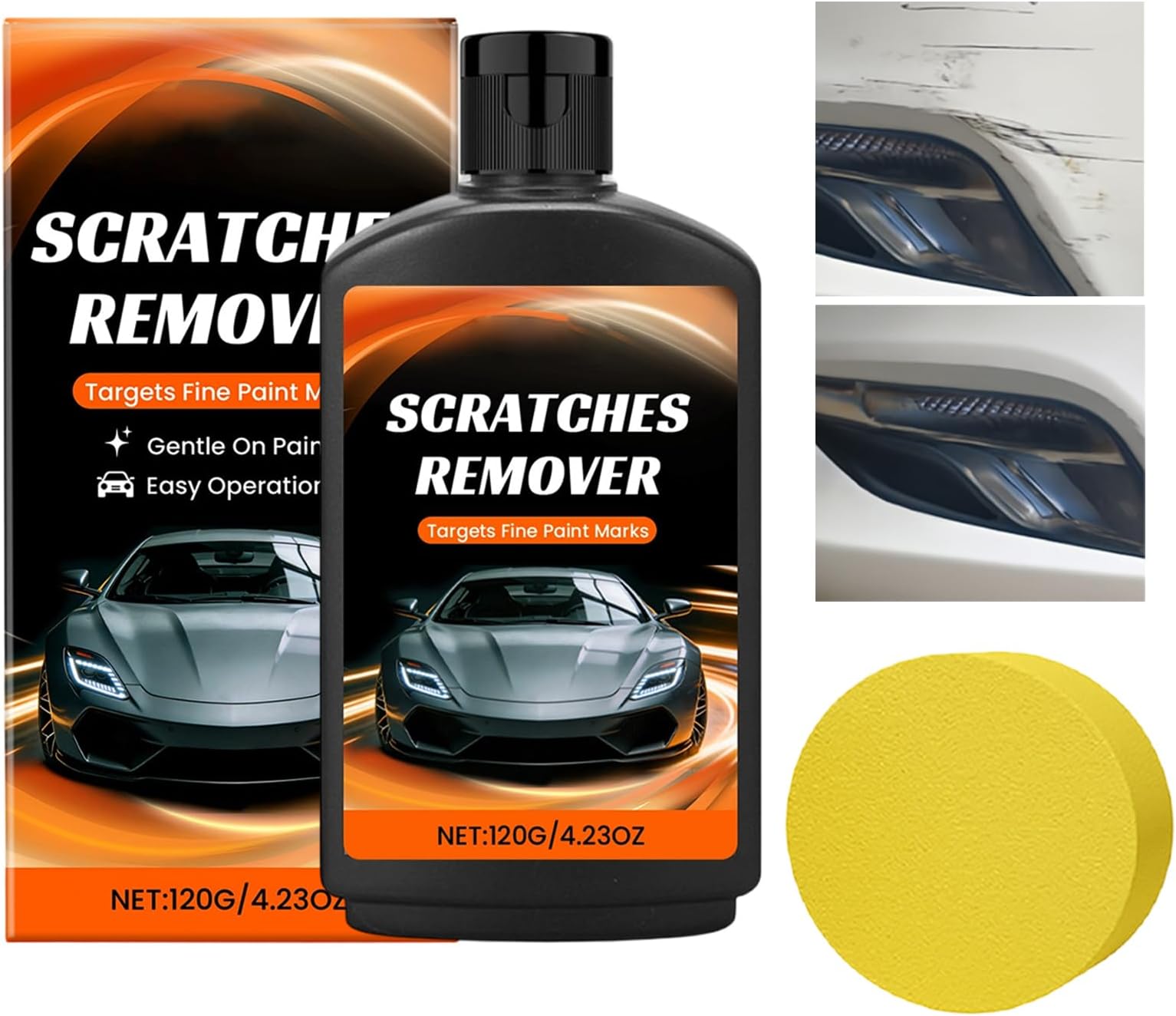 Car Scratch Remover, Quick Polishing Compound, 120g Long Lasting Car Polish with Smoot Finish, Sturdy Automotive Repair Paste, Vehicle Care with Professional Style, Exterior Bumper for Motorcycle