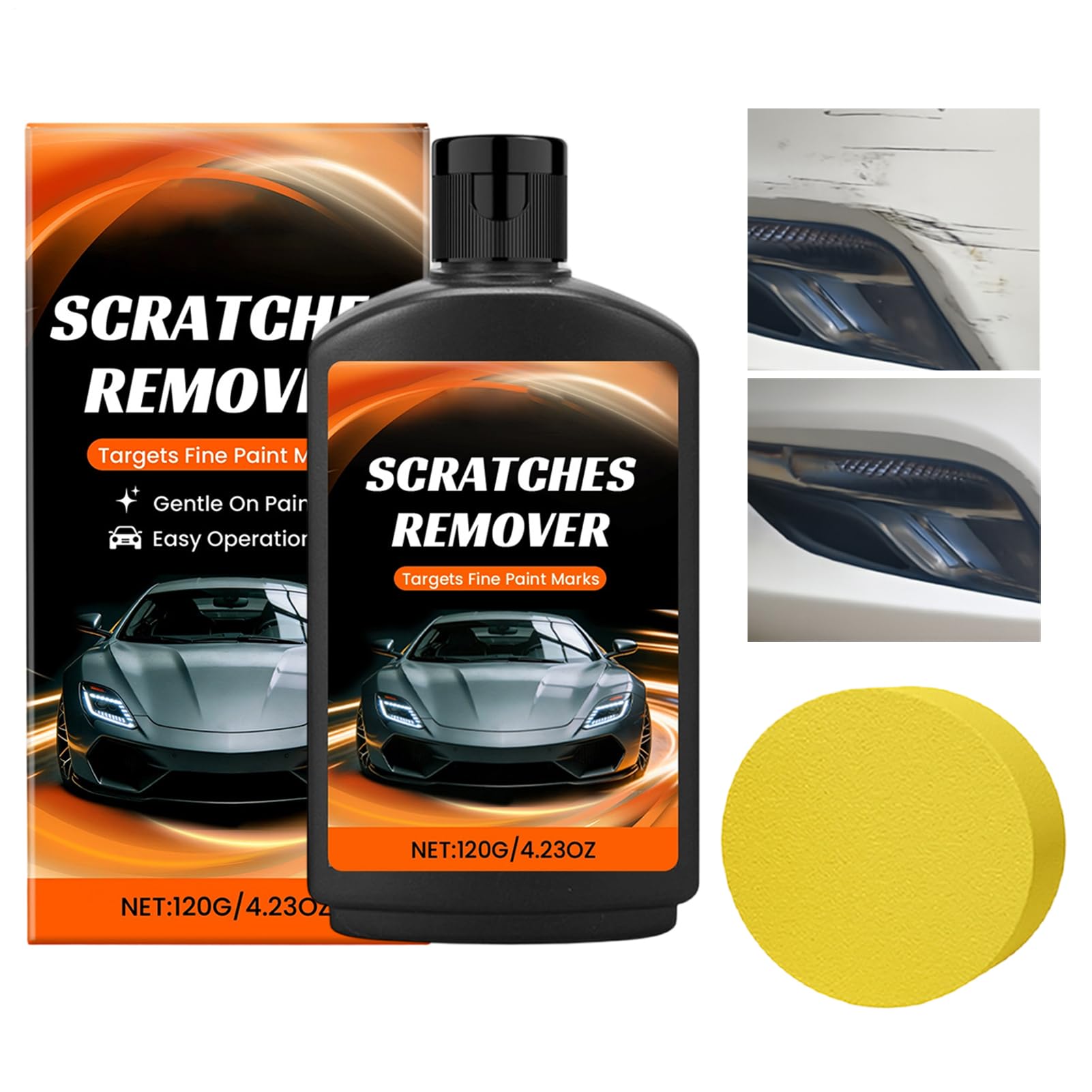 Car Scratch Remover, Quick Polishing Compound, 120g Long Lasting Car Polish with Smoot Finish, Sturdy Automotive Repair Paste, Vehicle Care with Professional Style, Exterior Bumper for Motorcycle