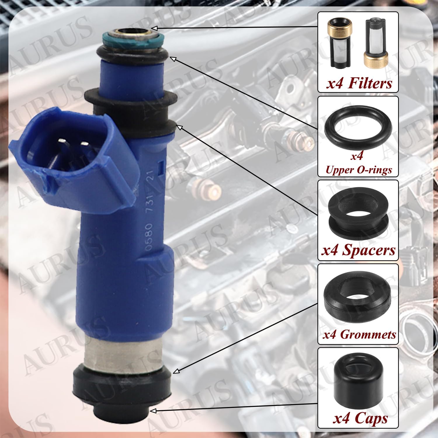 FUEL INJECTOR REPAIR KIT for 2006-2014 Subaru Impreza, Forester, 2007-2012 Legacy, 2013-2015 WRX 550cc/650cc 16600-AA720 16611-AA720