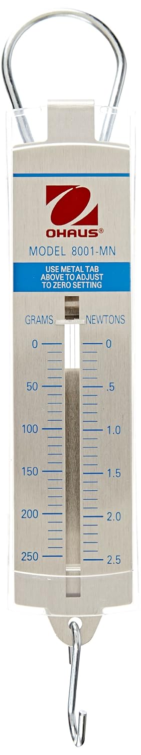 Ohaus 8001-MN Pull-Type Hanging Spring Scales, 250g x 10g, and 2.5N x 0.1N: Science Lab Balances: Industrial & Scientific
