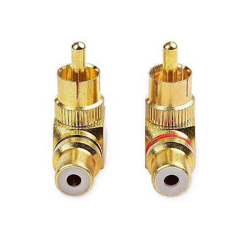 Miniatura 5 de Cable Matters Paquete de 2 adaptadores RCA de ángulo recto, adaptador RCA de 90 grados