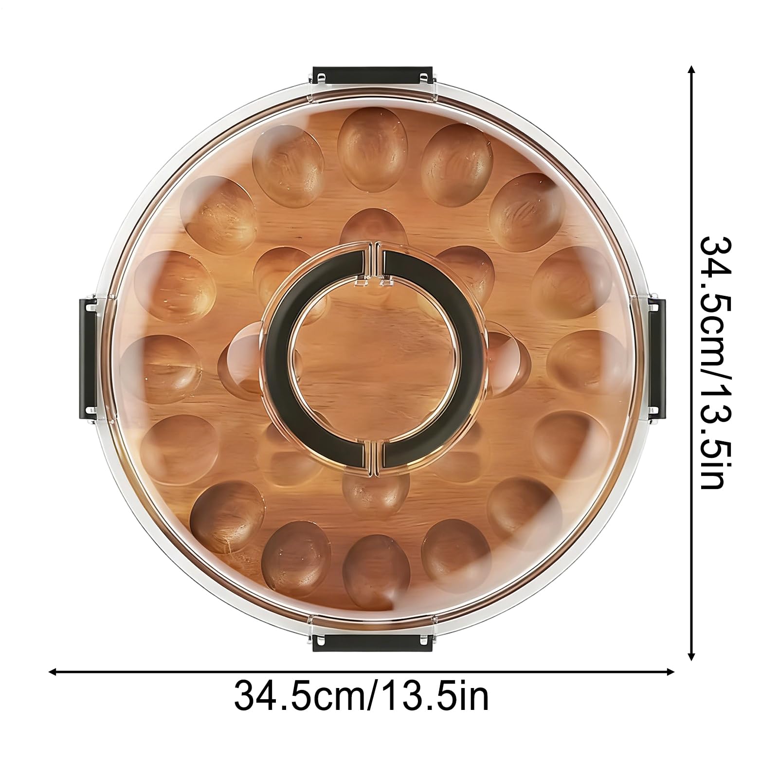 Bandeja Para Huevos Diabólicos Bandeja Con 24 Ranuras Y Tapa | Bandeja para Servir Huevos Rellenos Para Buffet Catering Cocina Aperitivos Cena De Pascua Acción De Gracias Y Navidad
