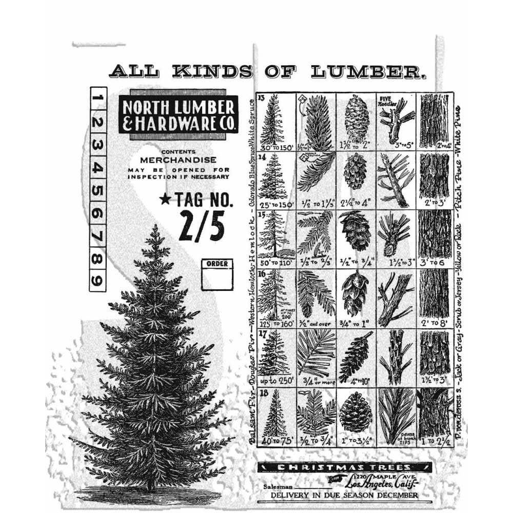 Tim Holtz Cling Rubber Stamps - Winter Woodlands CMS476