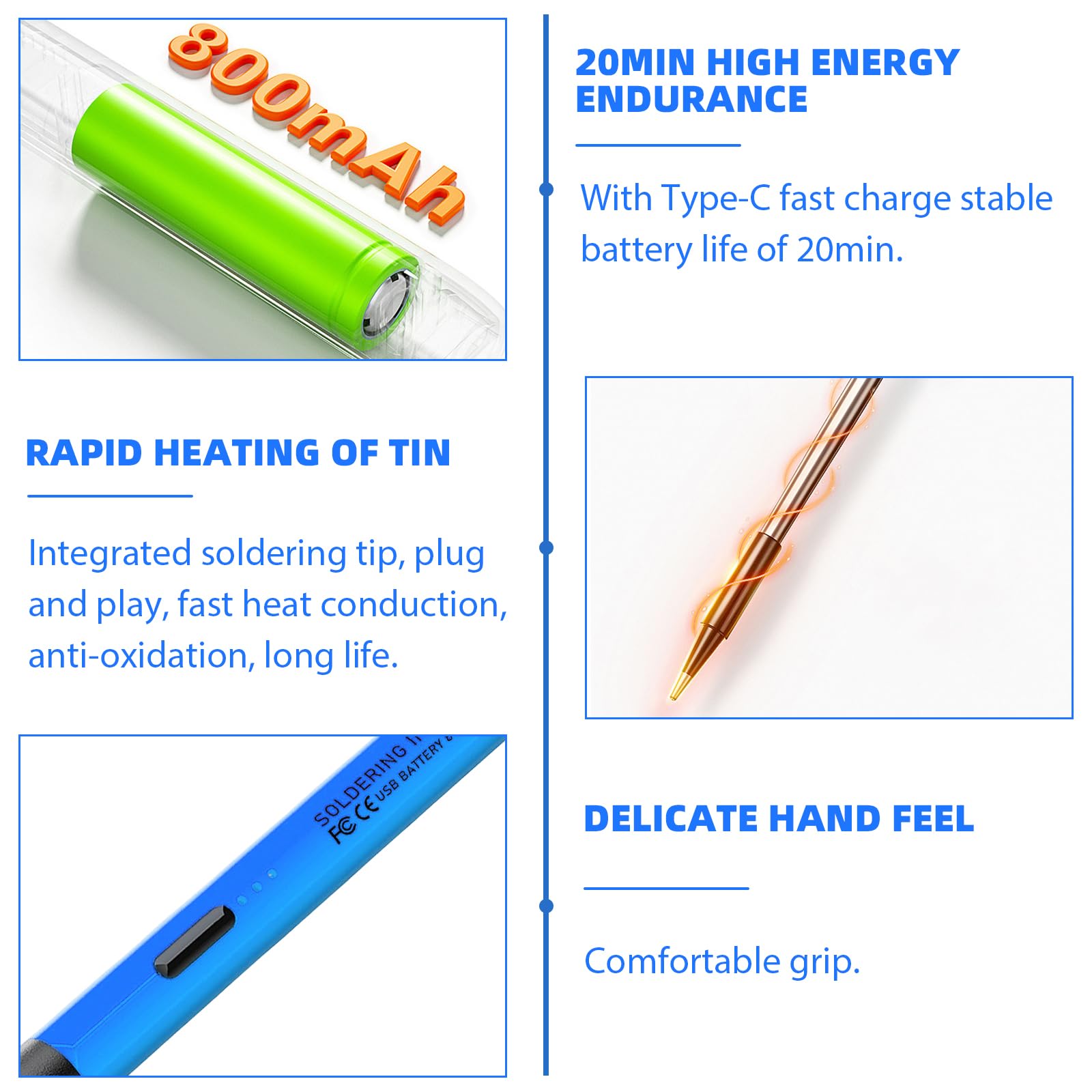 Saldatore Senza Fili USB-C - Temperatura Regolabile 300-450°C, Con Batteria, Per Elettronica - Foto 10