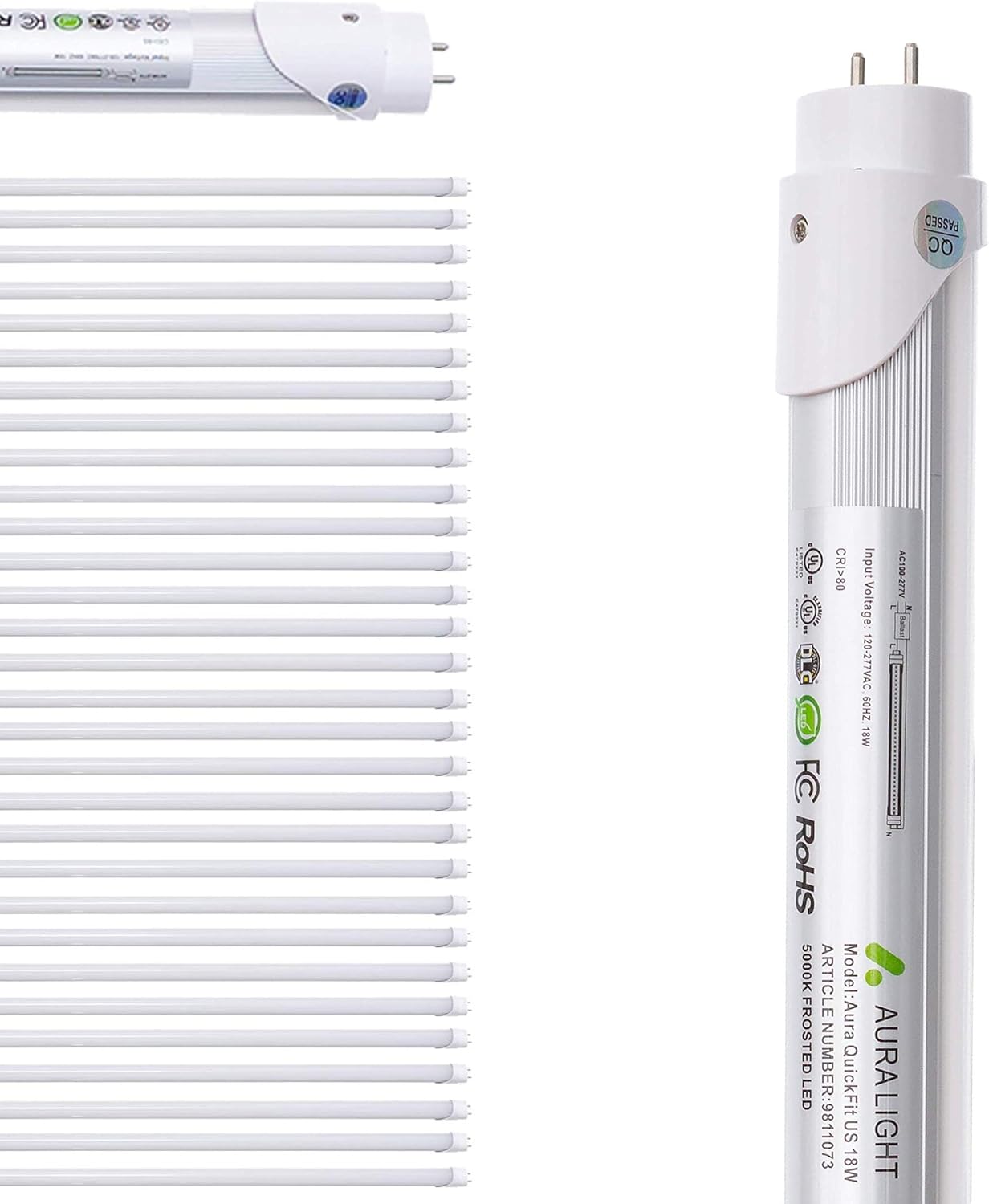 Aura T8 LED Bulbs 4 Foot Ballast Bypass 4000k [30 Pack] T8 T10 T12 40