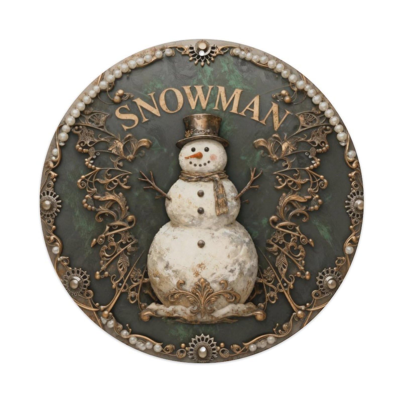 Snowman Metal Wall Sign Metal Tin Sign Plaque