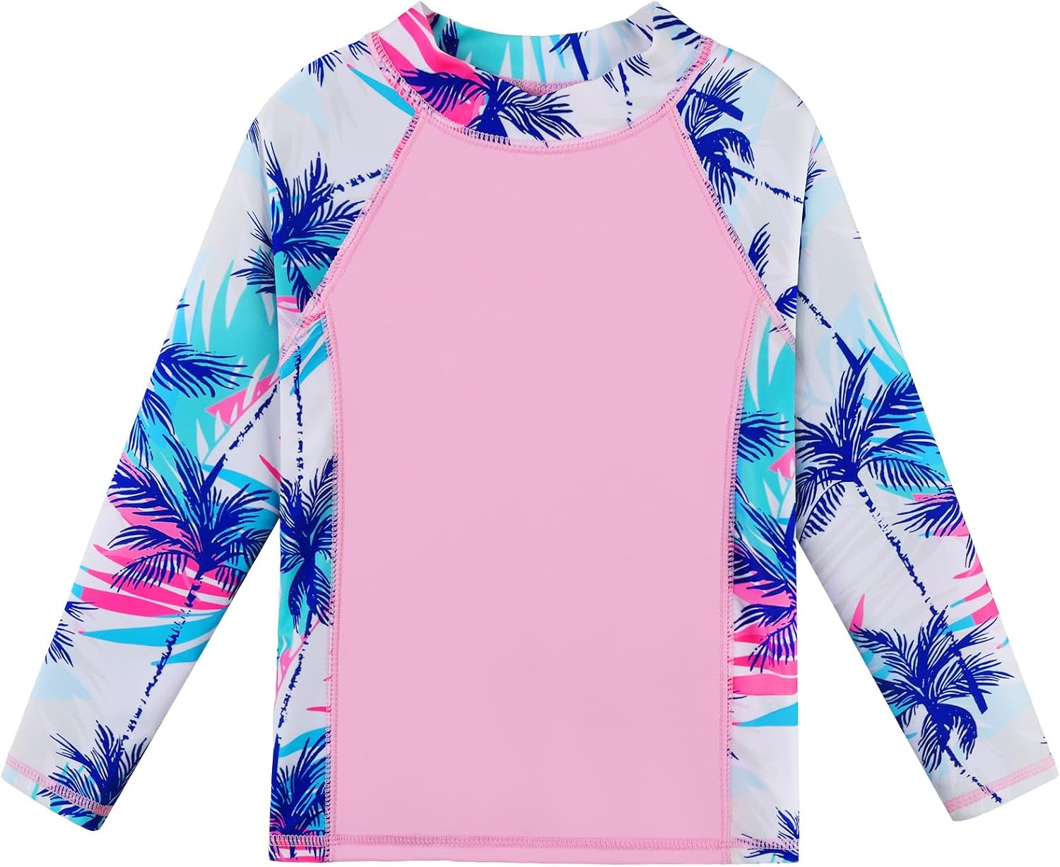 Girls Two Pieces Rash Guard Swimsuit Long Sleeve Tankini for 3-13 Years