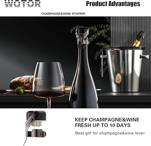 Miniatura 4 de Tapones para botella de vino y champán de acero inoxidable con silicona de grado alimenticio, a prueba de fugas, se mantienen frescos,