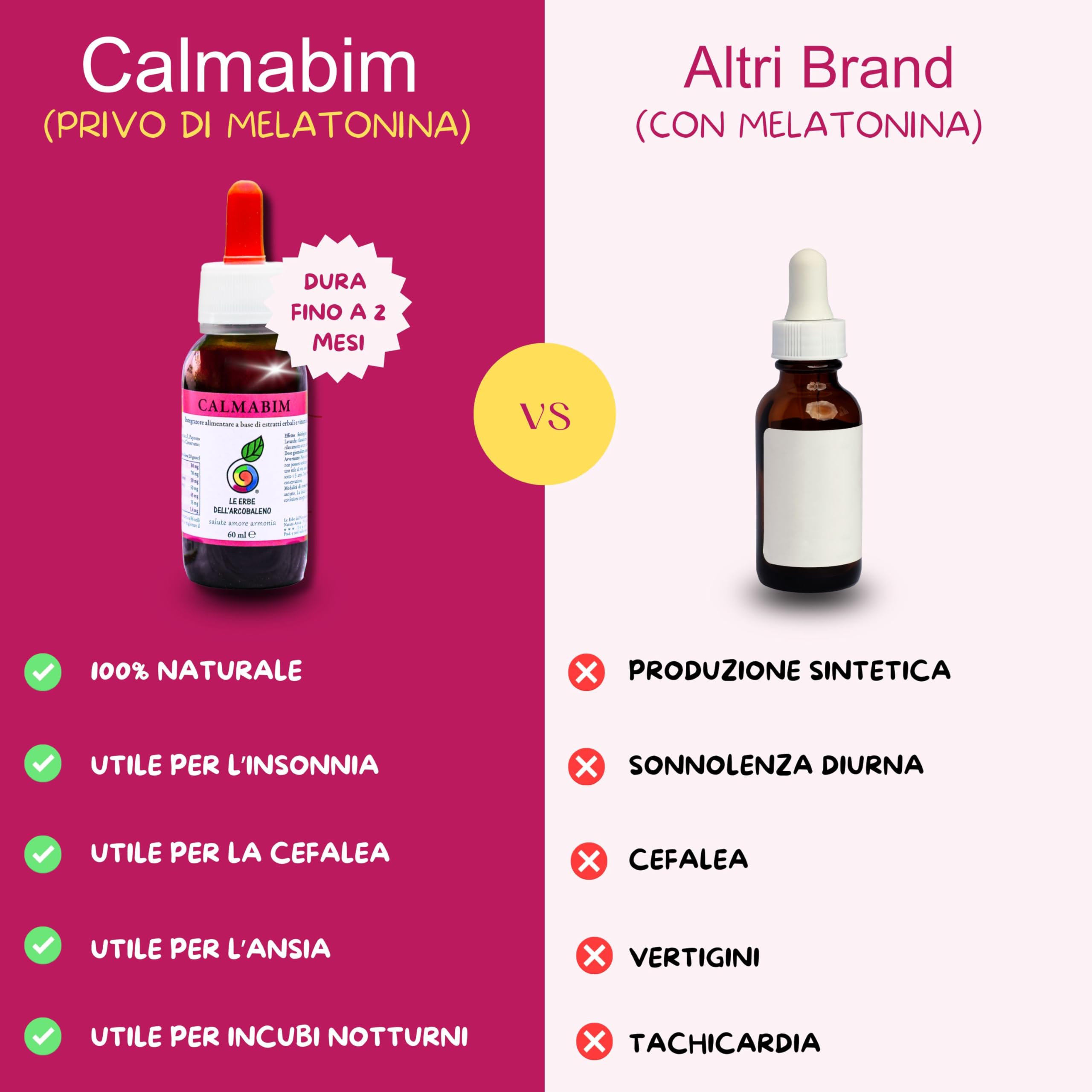 CalmaBim Gocce Per Dormire Bambini | Rilassamento Naturale Senza Melatonina Bambini | Favorisce un Sonno Tranquillo e Sereno | Passiflora, Camomilla, Vitamina B6 | Gusto Fruttato | Made in Italy 60 ml