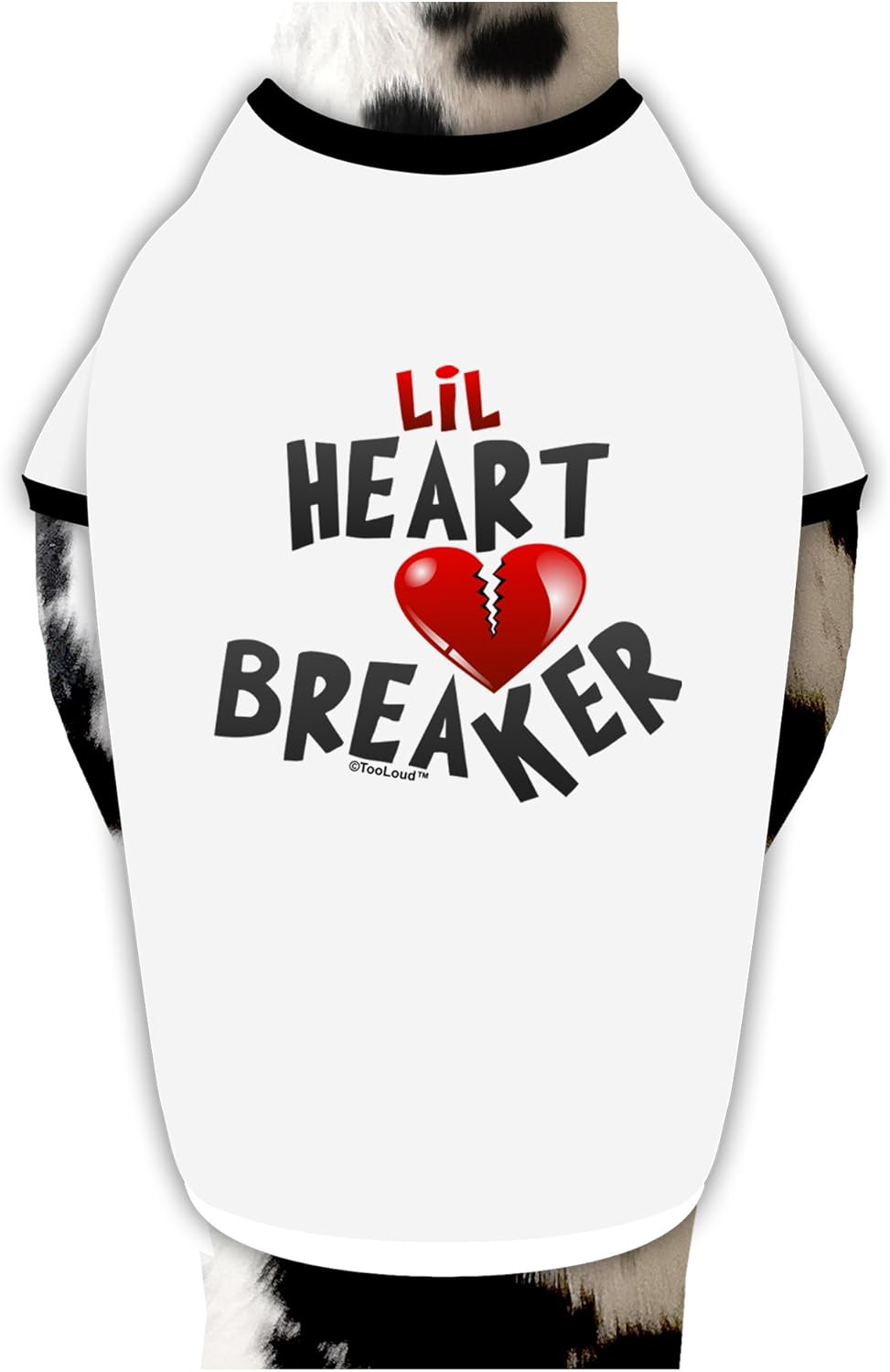 TOOLOUD Lil Heart Breaker Cotton Dog Shirt White with Black Medium