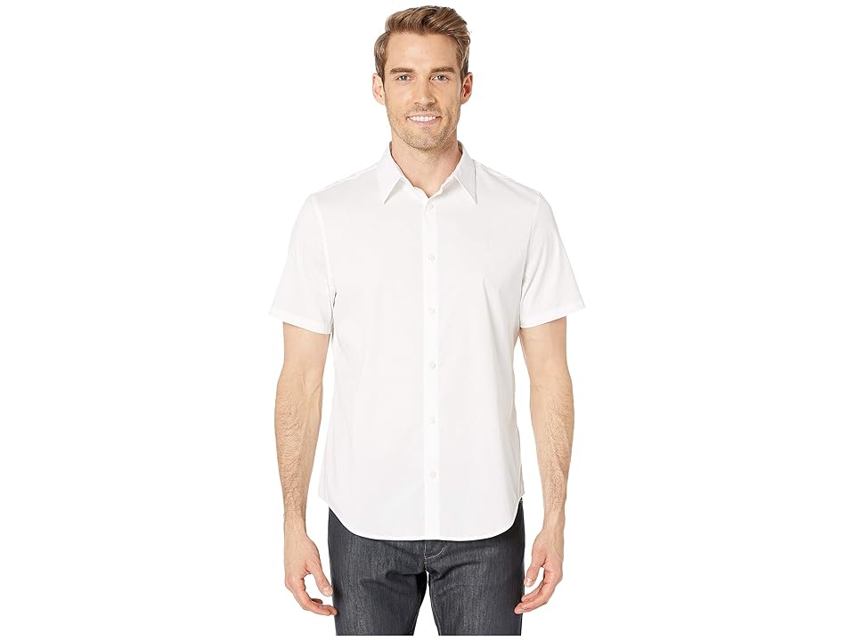 

Calvin Klein Short Sleeve Stretch Cotton Shirt (Standard White) Men's Clothing