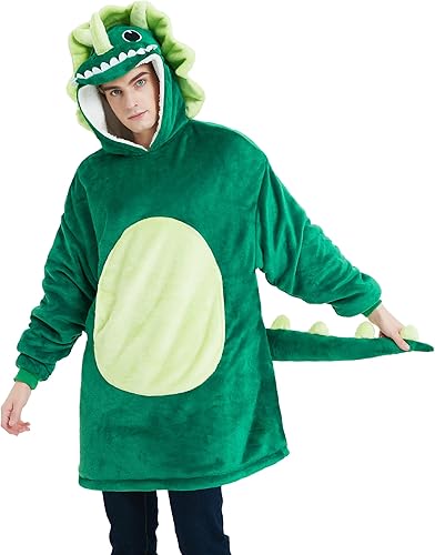 dressfan Sudadera unisex con capucha de dragón de Triceratops de animales con capucha y bolsillo gigante, talla única