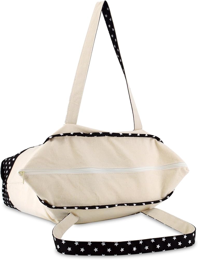 Bolso De Mano Dalix, Para Mujer, En Algodón, De Lona, Color Negro