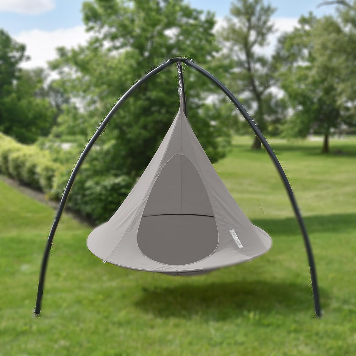 Hamac de Camping, Balançoire Suspendue en Corde avec Corde réglable, Tente à Suspendre, Oxford, Fauteuil Suspendu, pour l'extérieur, l'intérieur, Le Camping, la Plage,café,100cm*110cm