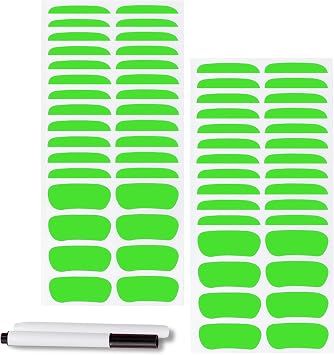 100 Pairs Sports Eye Black Stickers Set for Baseball, Softball, Football, Lacrosse Fans - Breathable Eye Stickers with 2 Pencils for Party Game Day Sports Supplies Green