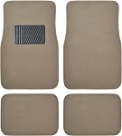 BDK Prime 4PC Ensemble de tapis de voiture de plancher avec un talon de sécurité en vinyle pour voiture, camion, SUV, Coupé Sedan, Noir (MT-100-BK)