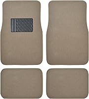 Vista 1 de Alfombrillas de piso de alfombra para trabajo pesado beige delanteras y traseras, forros universales para automóvil, SUV, camioneta y camión