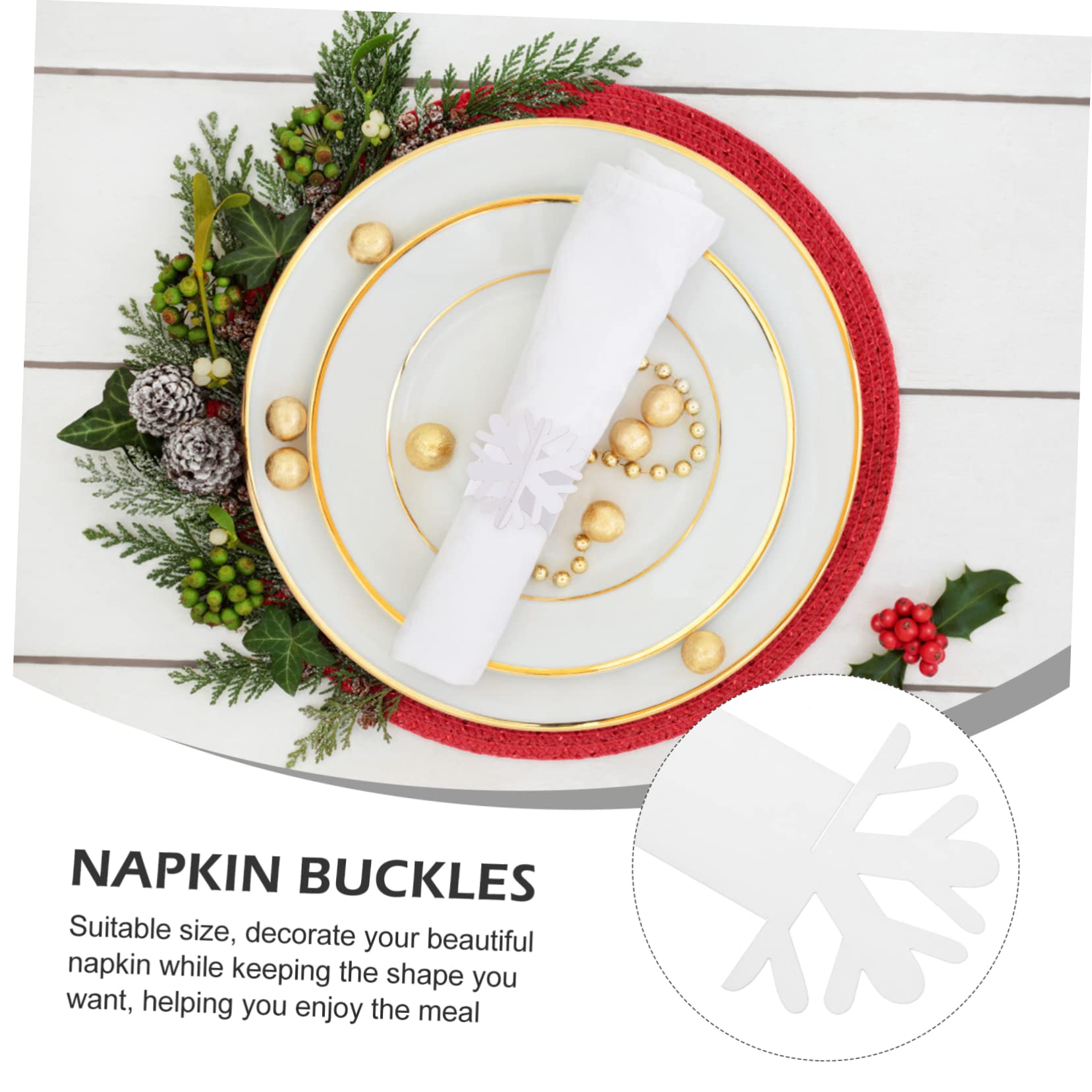 TOPBATHY 160 STK Serviettenring weihnachtliche tischdeko tischdekoration Weihnachten Serviettenschnallen für Hochzeiten Schneeflocken-Serviettenhalter Weihnachtsbedarf Weihnachtsdekoration