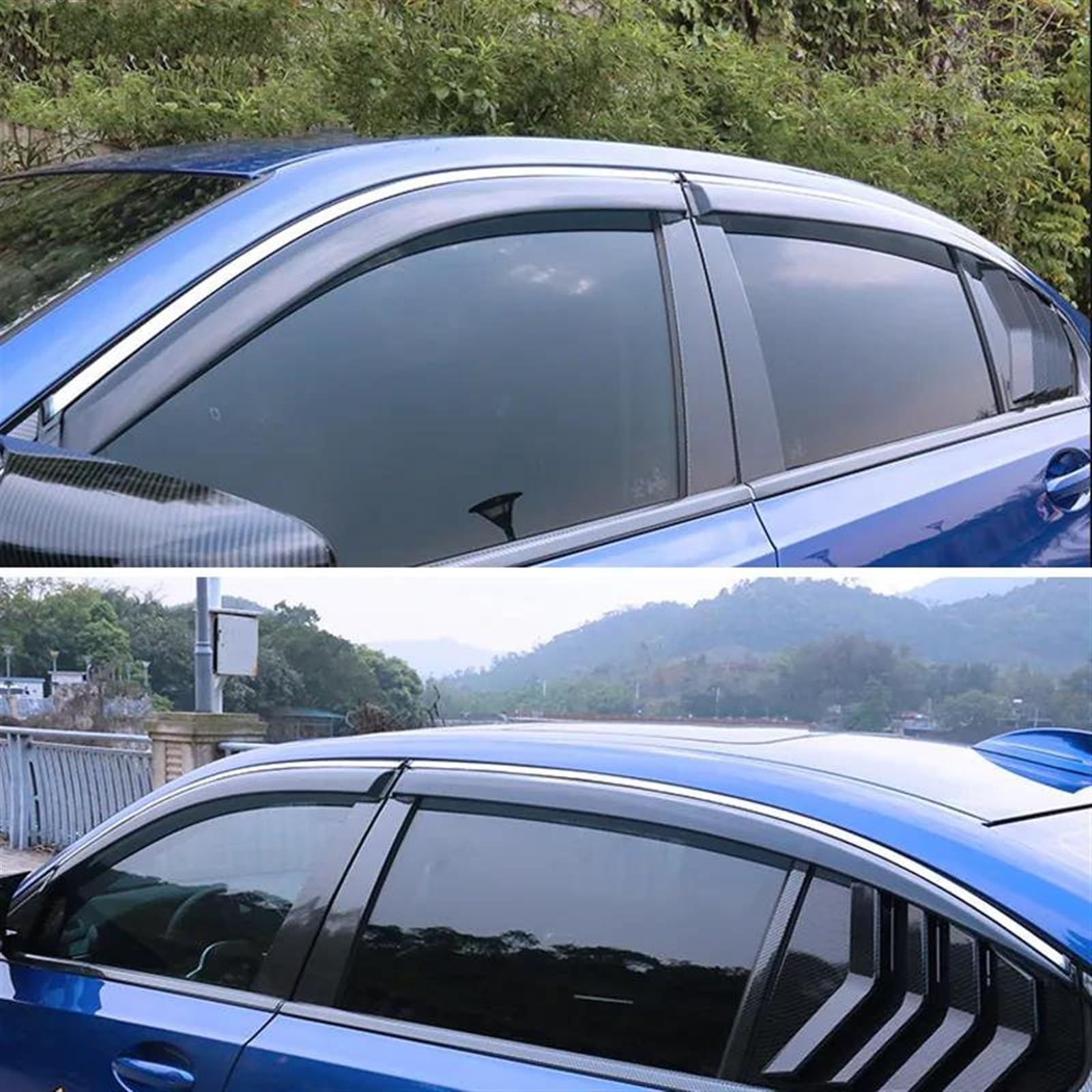 Set 4 Deflettori D'aria Per BMW Serie 3 G20 (2019-2025) - Fumé Scuro, Antipioggia, Facile Installazione