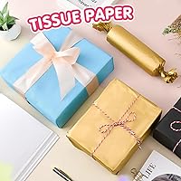 Vista 7 de Papel de seda dorado para bolsas de regalo, 30 hojas de papel de seda de regalo dorado, papel de embalaje a granel para bodas, cumpleaños, proyectos