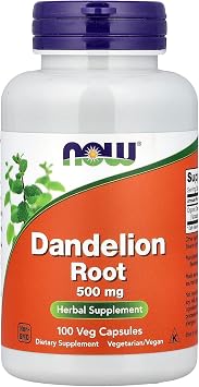Now Foods Dandelion Root 500 mg Caps, 100 ct