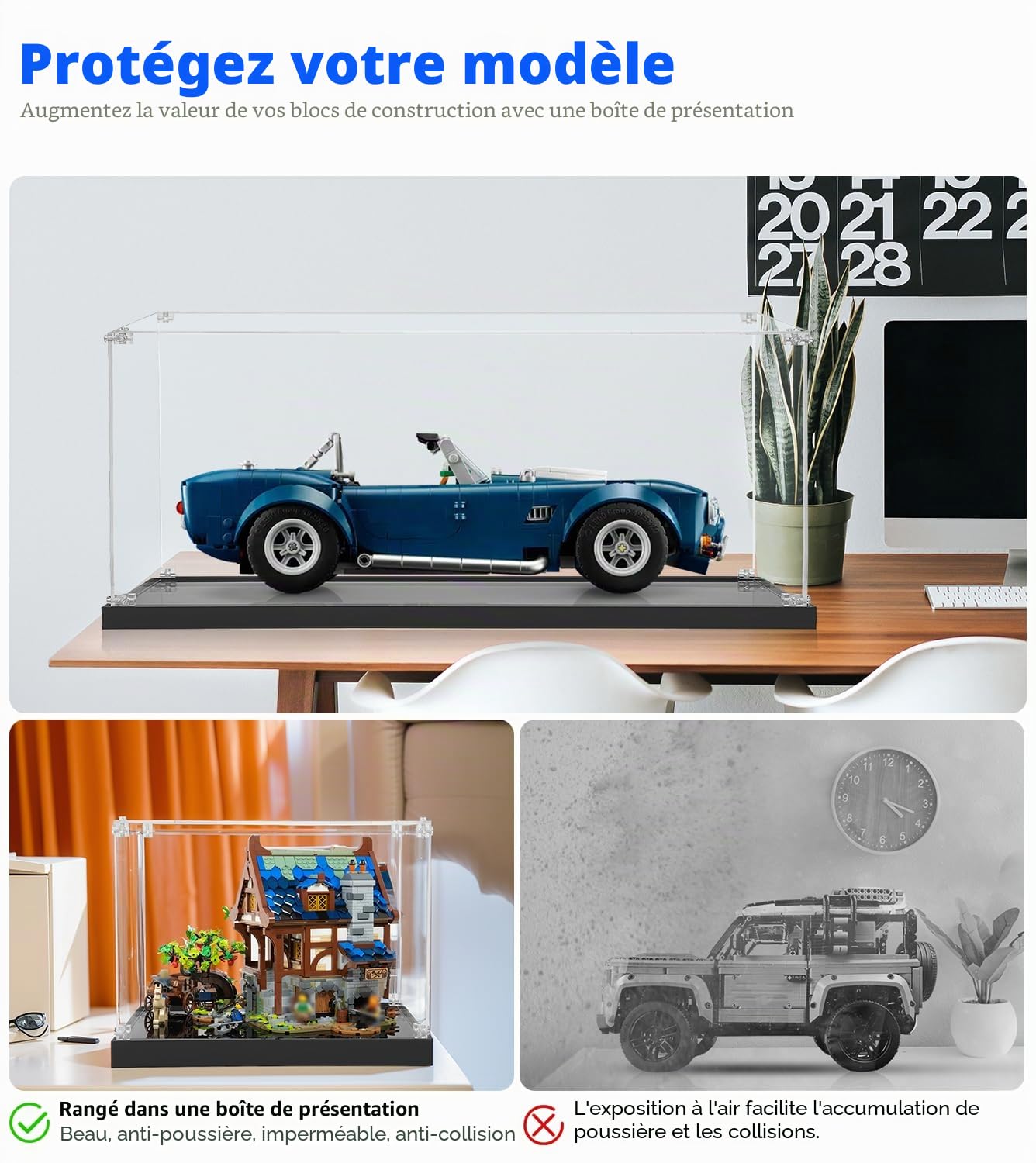Vitrine en Acrylique pour Lego Harry Potter Poudlard Castle and Grounds 76419 - Idée Cadeau pour Adulte - Modèle d'affichage à Construire - Dimensions : 39 x 29 x 25 cm