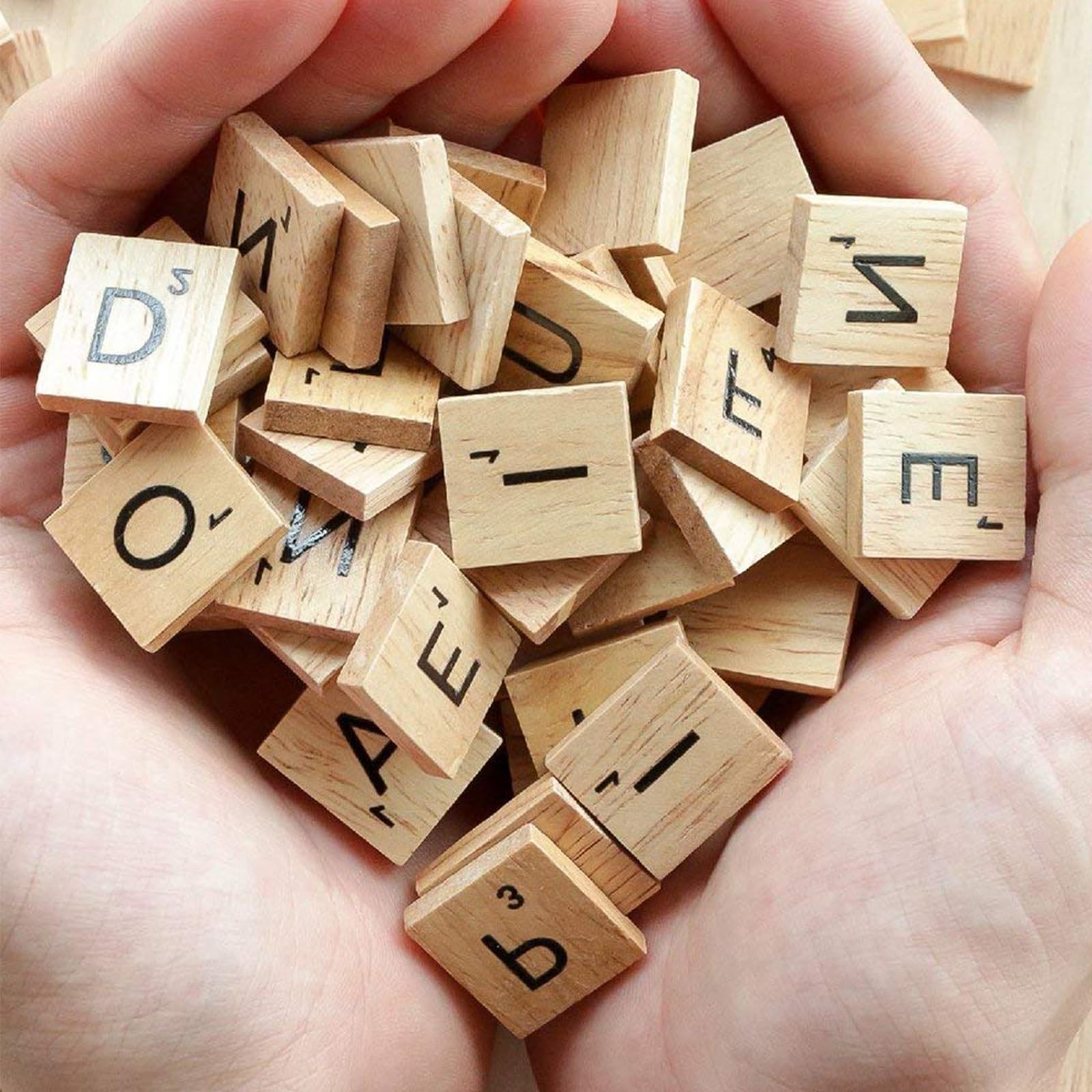 MetalNuts Scrabble Letters for Crafts, 500 Pcs Wooden Scrabble Letter Tiles - Image 3