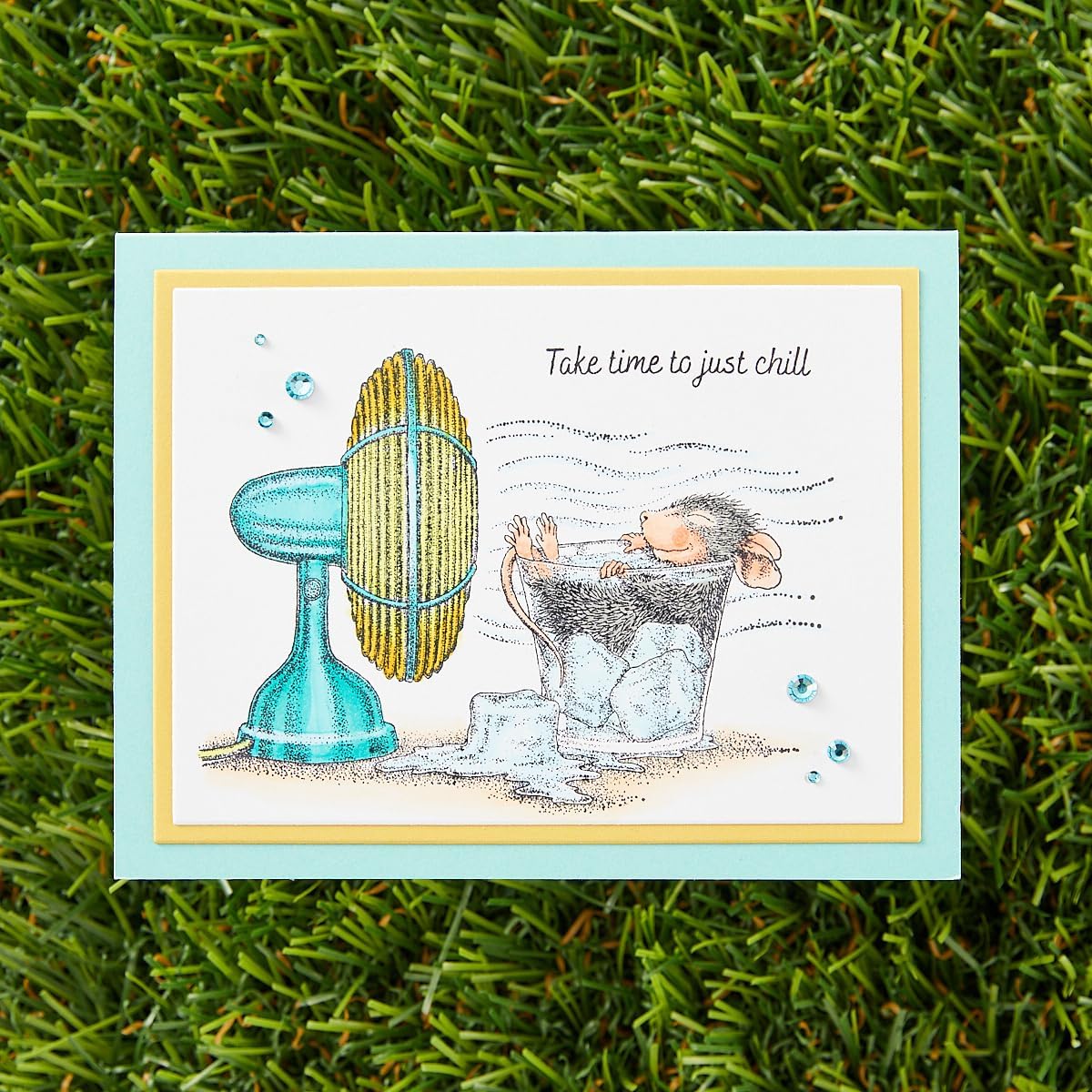 Spellbinders RSC-028 Stay Cool Cling Rubber Stamp Set from The House-Mouse Summer Fun Collection