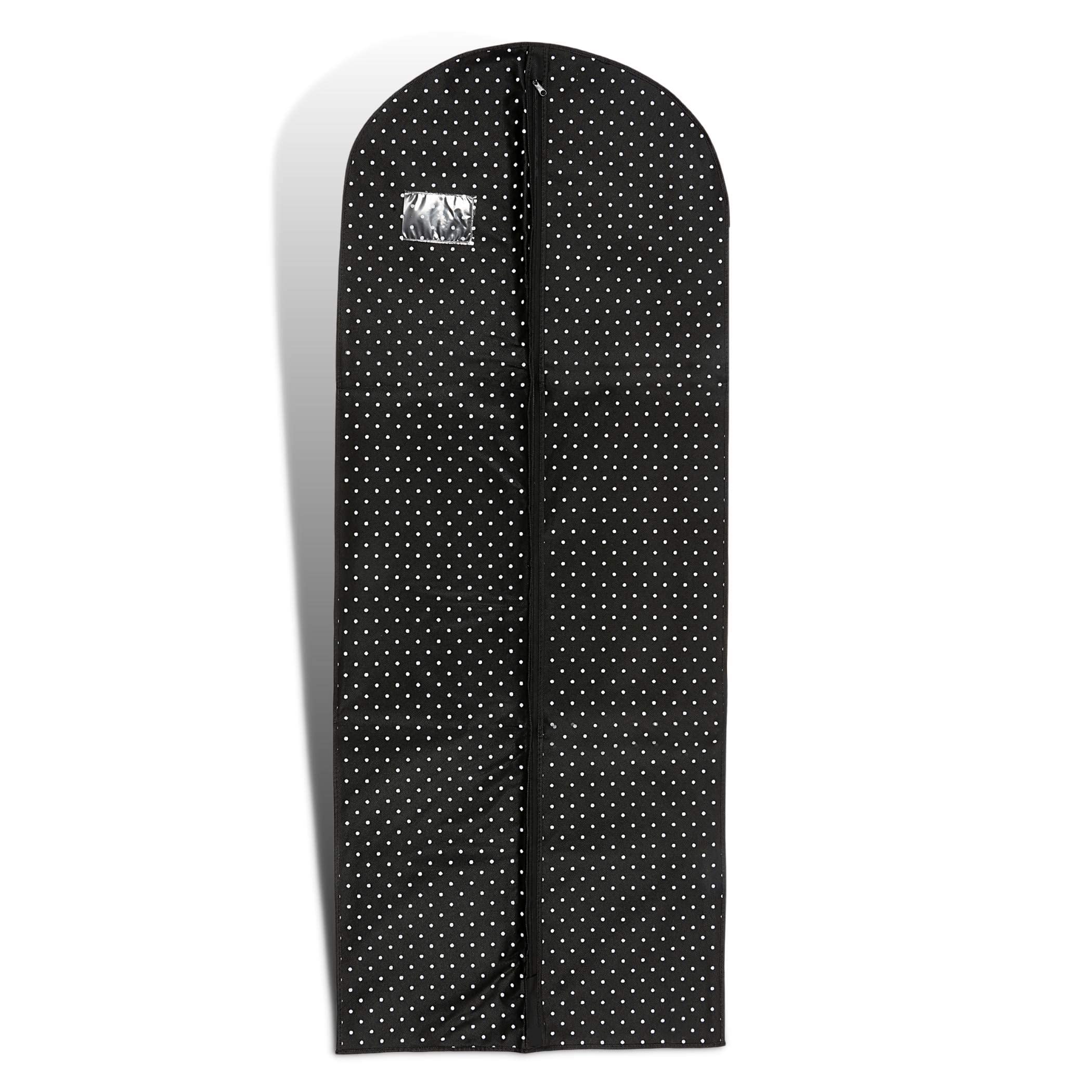 Hoesh Breathable 72 inches Bridesmaid Weddings Prom Gown Dress Cover Garment Bags (Black Polka, 1)