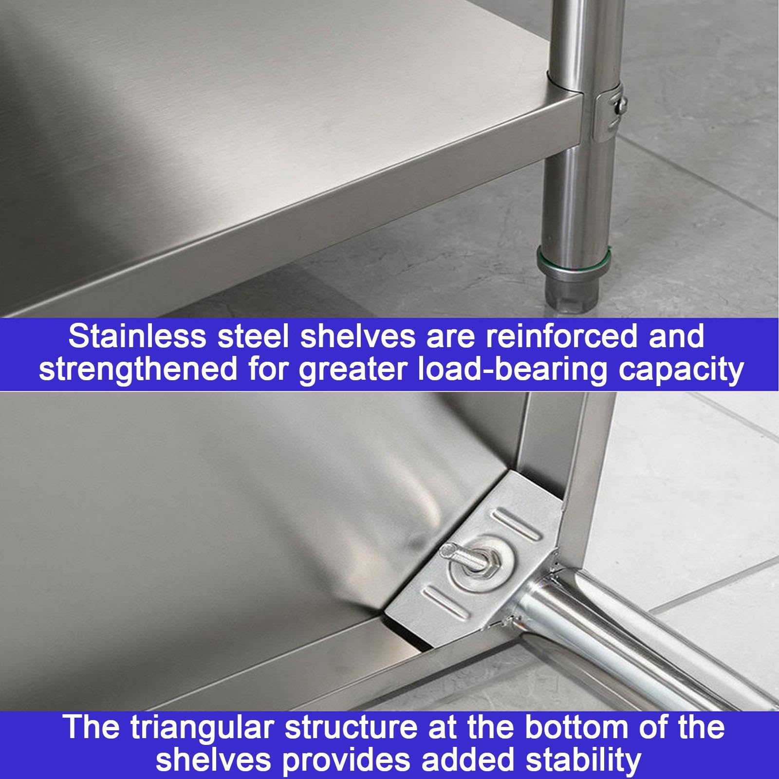 304 Stainless Steel Table, Prep Tables for Commercial Kitchen