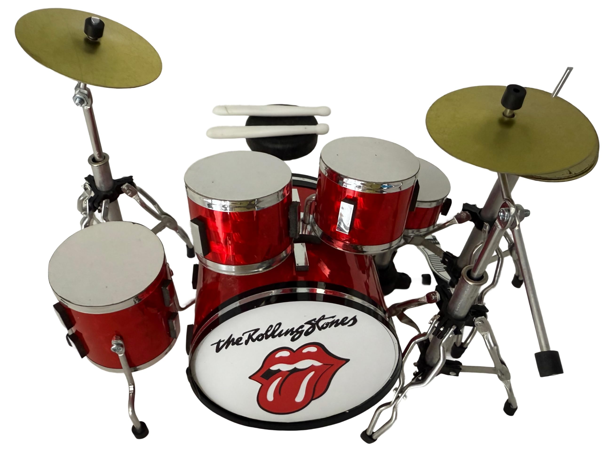 ROCKSTAR - Miniatura Bateria Acustica Rolling Rojo Metálico BMD-012 Regalo Musical