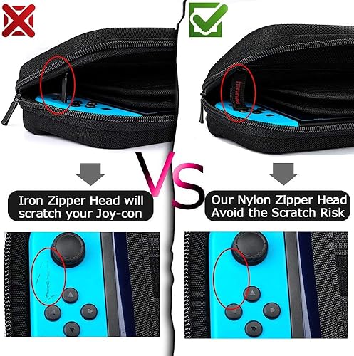 Miniatura 5 de daydayup Funda para Switch y protector de pantalla de vidrio templado compatible con Nintendo Switch, funda de transporte de viaje rígida de lujo,