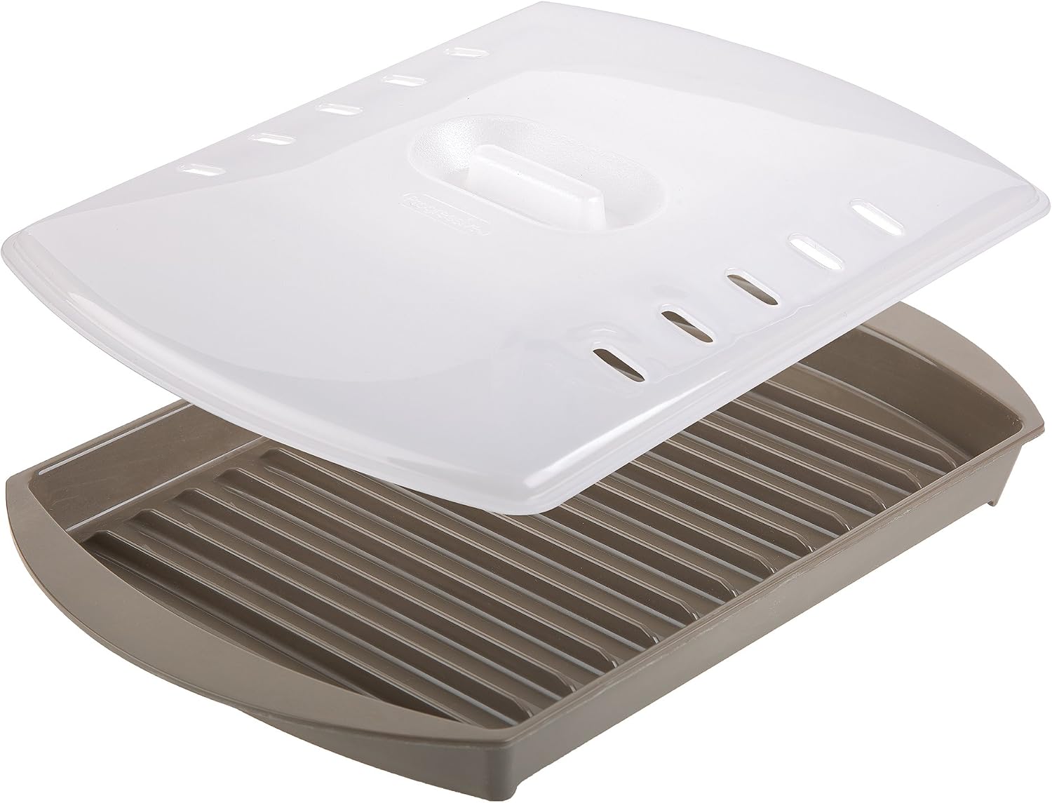 Prep Solutions by Progressive Microwave Small Bacon Grill with Vented Cover, 4-6 Strips of Bacon, Cook Frozen Snacks, Measures 10"L x 7"W x 2.25"H