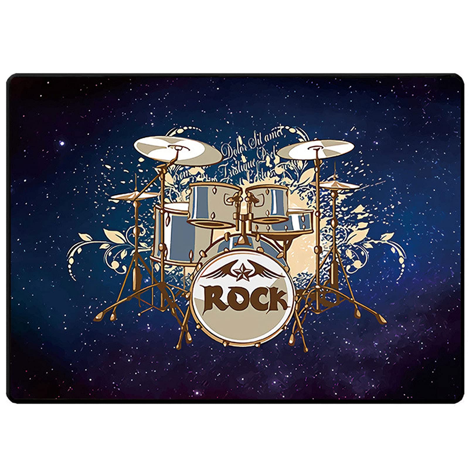 Qqdd Dark Blue Background Drum Rug Drum Mat Soundproof Mat Polyester Drum Carpet Rectangle Non-Slip Drum Rugs 160Cm*120Cm